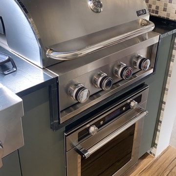 Gelb Küche Professional 4 Queimadores com forno embutido e revestimento de mosaico