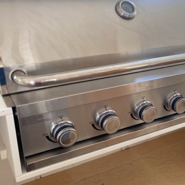 Gelb Küche Professional 5 Queimadores embutida em bancada de quartzo branco